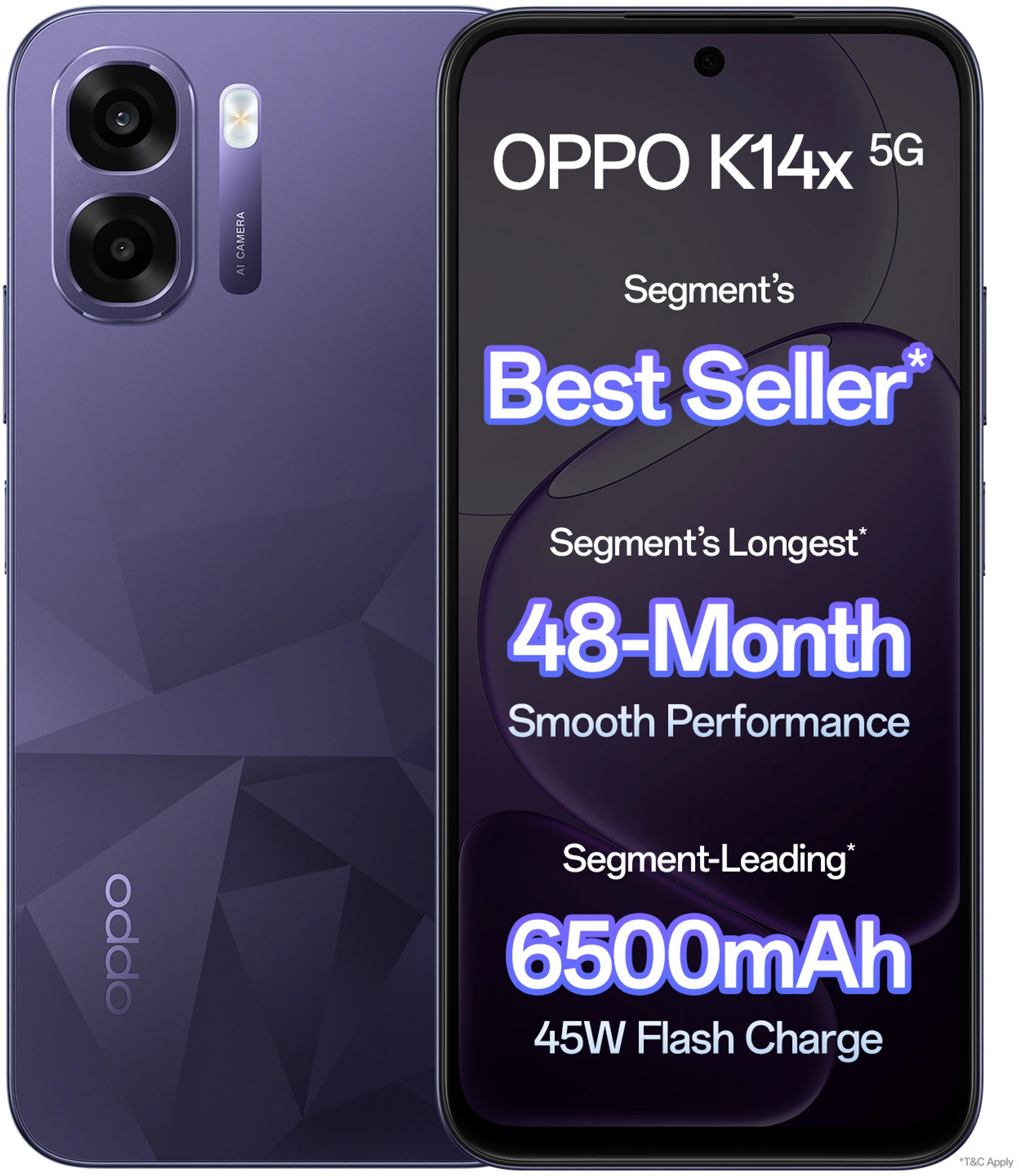 OPPO K14x 5G (Prism Violet, 64 GB) (4 GB RAM) - Image 1