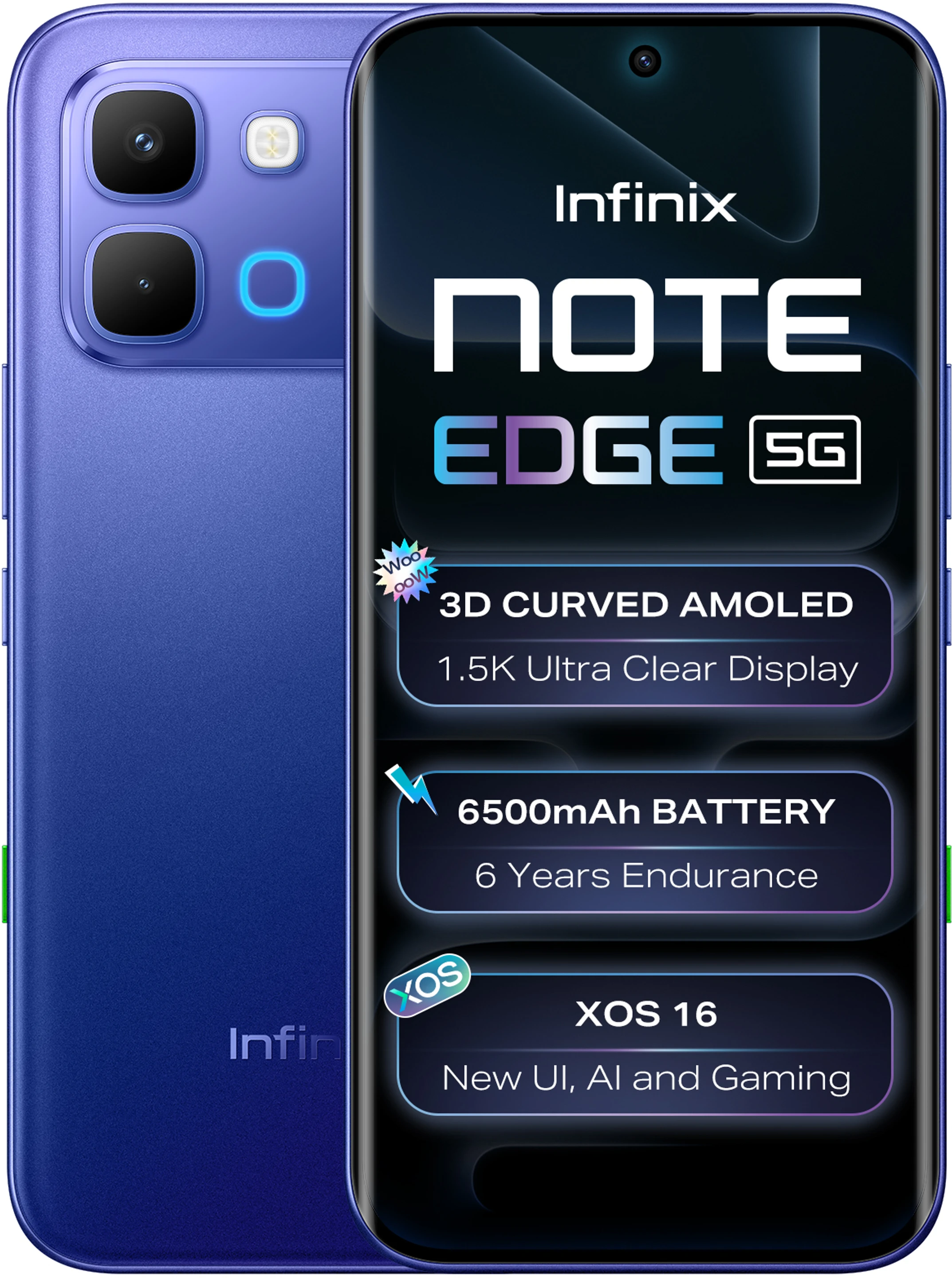 Infinix Note edge (Stellar Blue, 128 GB) (6 GB RAM)