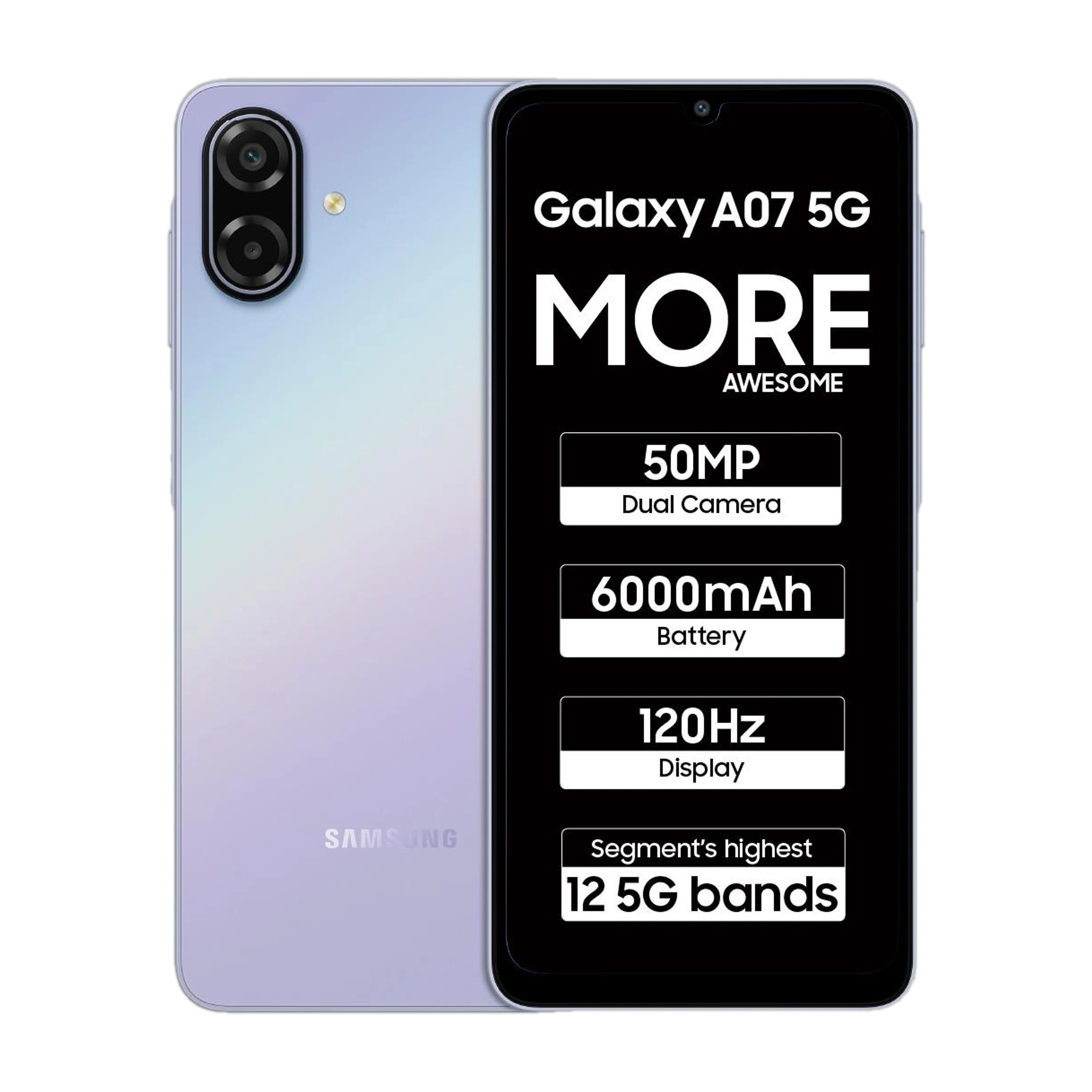 Samsung Galaxy A07 5G (Light Violet, 128 GB) (4 GB RAM)