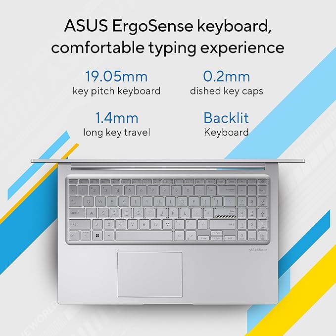 ASUS Vivobook 15 (2026),Intel Core 3 100U (i3-14th Gen), Intel iGPU, 8GB/512GB,FHD,15.6"(39.6 cm),Windows 11,M365 Basic(1 Year)* Office 2024,Cool Silver,1.7 Kg, X1504VAP-BQ1321WS,Thin & Light Laptop thumbnail 4