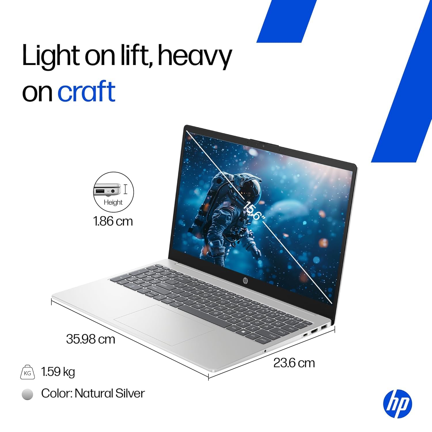 HP 15, AMD Ryzen 5 7520U (8GB LPDDR5, 512GB SSD) FHD, Anti-Glare, Micro-Edge, 15.6''/39.6cm, Win11, M365 Basic(1yr), Offic24, Silver,1.59kg, fc0805AU, FHD Camera w/Privacy Shutter, Backlit Laptop thumbnail 2