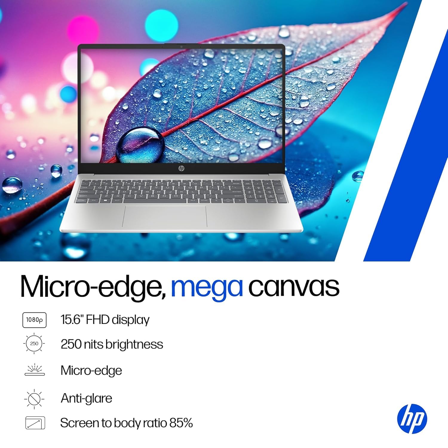 HP 15, AMD Ryzen 5 7520U (8GB LPDDR5, 512GB SSD) FHD, Anti-Glare, Micro-Edge, 15.6''/39.6cm, Win11, M365 Basic(1yr), Offic24, Silver,1.59kg, fc0805AU, FHD Camera w/Privacy Shutter, Backlit Laptop thumbnail 4