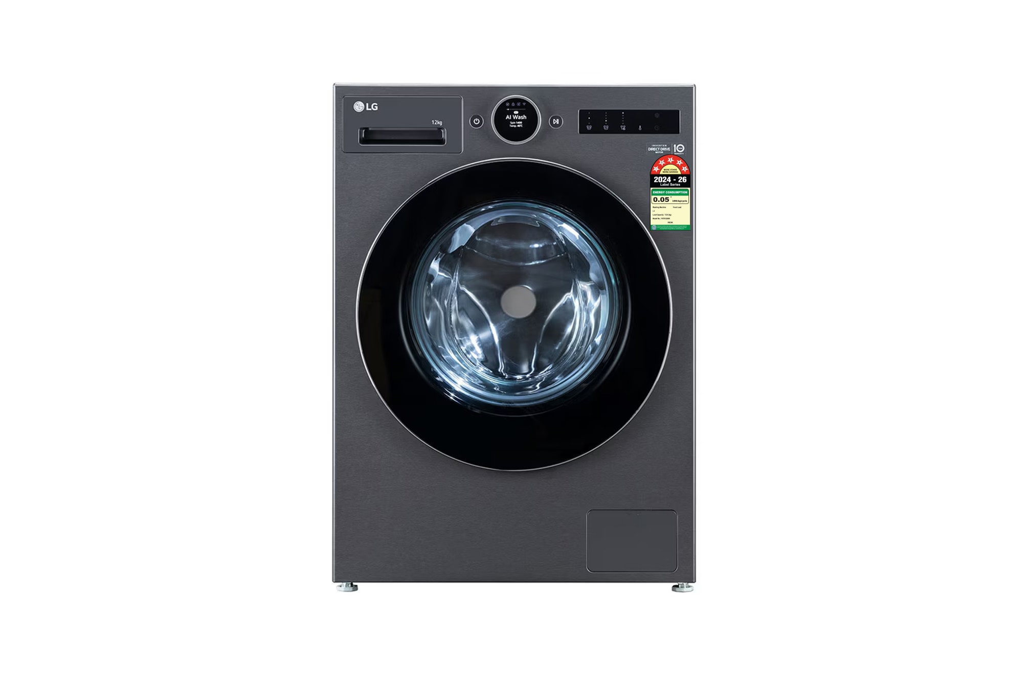 LG 12kg Front Load Washing Machine, AI Direct Drive 2.0, Digital Dial (FX1412A9K)